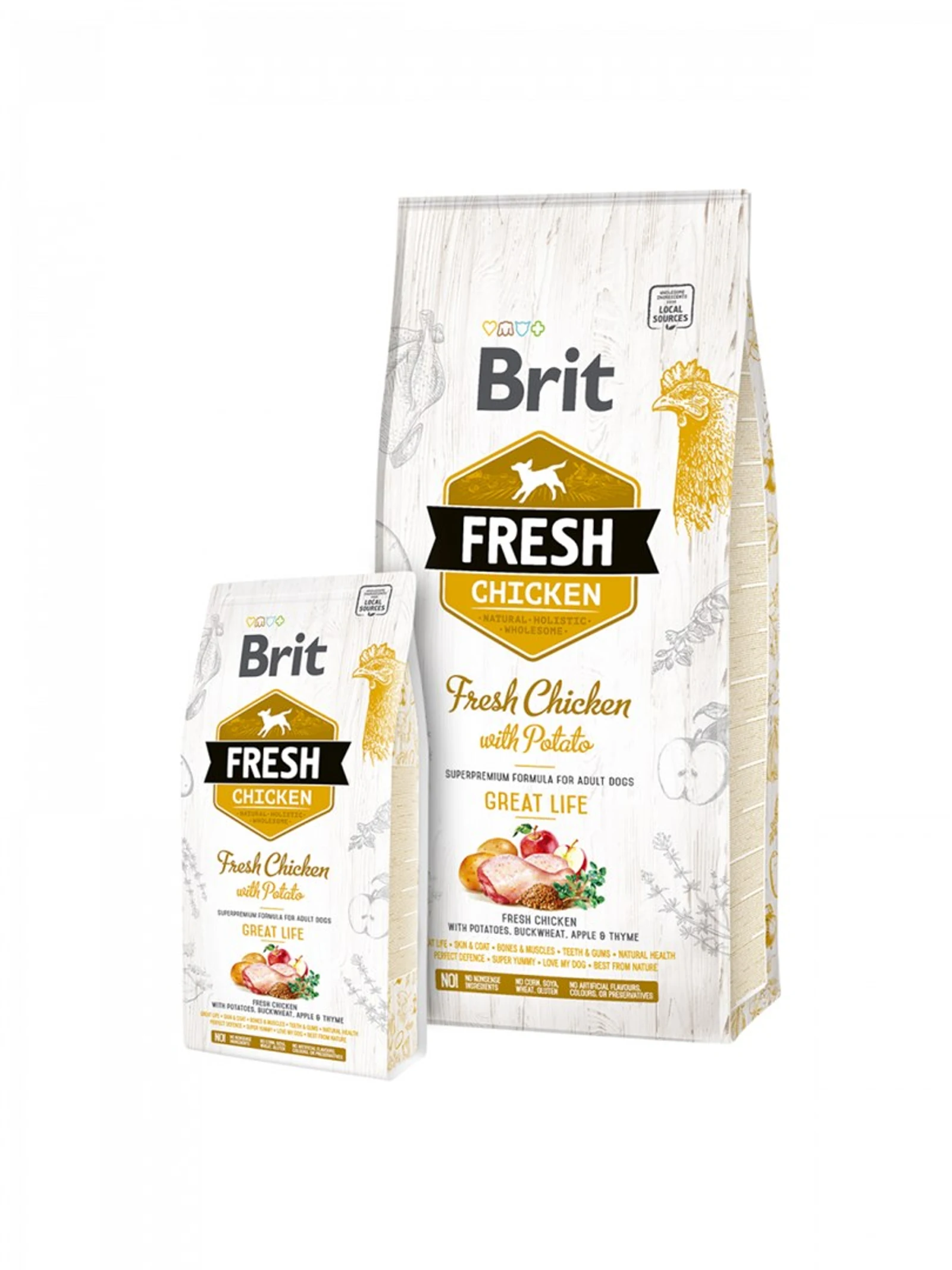 Karma sucha dla dorosłych psów BRIT Fresh z kurczakiem i ziemniakami 12kg — zdjęcie 1 z 3