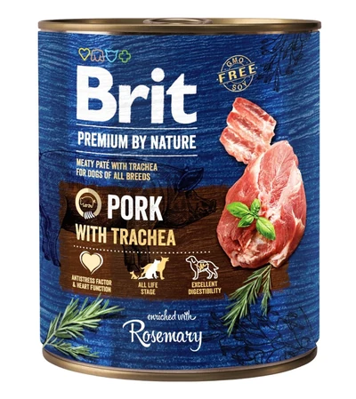 Mokra karma BRIT Premium by Nature z wieprzowiną i tchawicą - 800g
