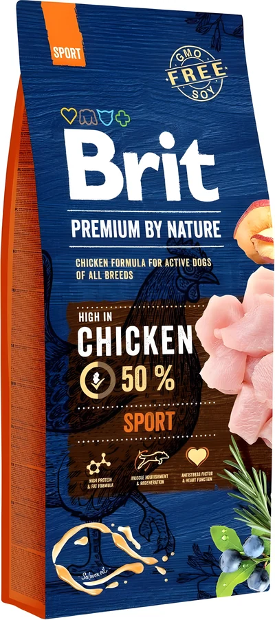 Karma sucha BRIT PREMIUM BY NATURE Sport - 15 kg dla psów