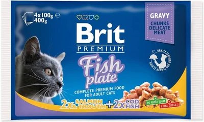 Mokra karma dla kota BRIT Premium z rybą - 4 saszetki po 100 g