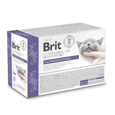 Mokra karma dla kota Brit VD Cat Pouch - filety w sosie Gastrointestinal, 12 saszetek po 85g
