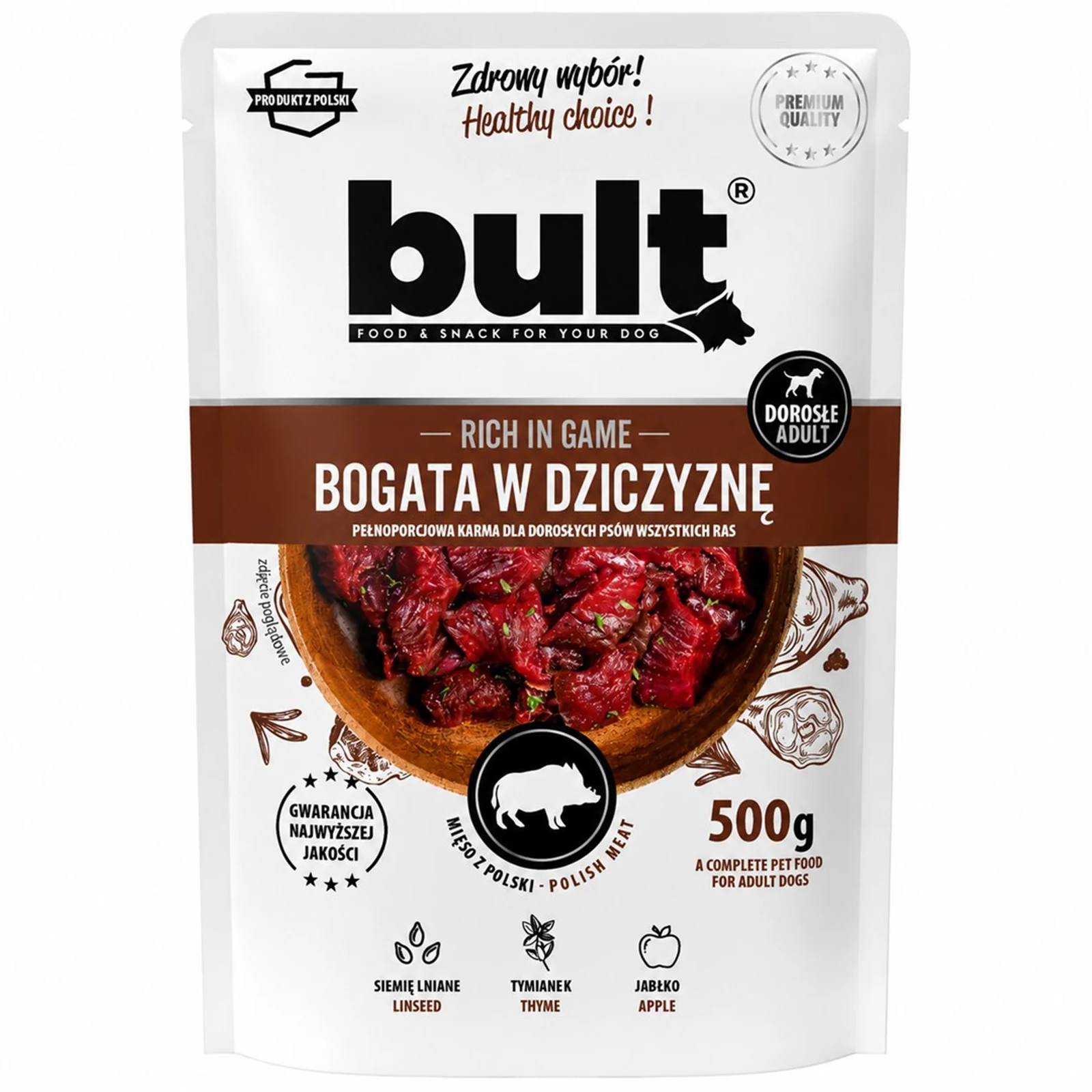 BULT mielonka bogata w dziczyznę saszetka dla psa 500g