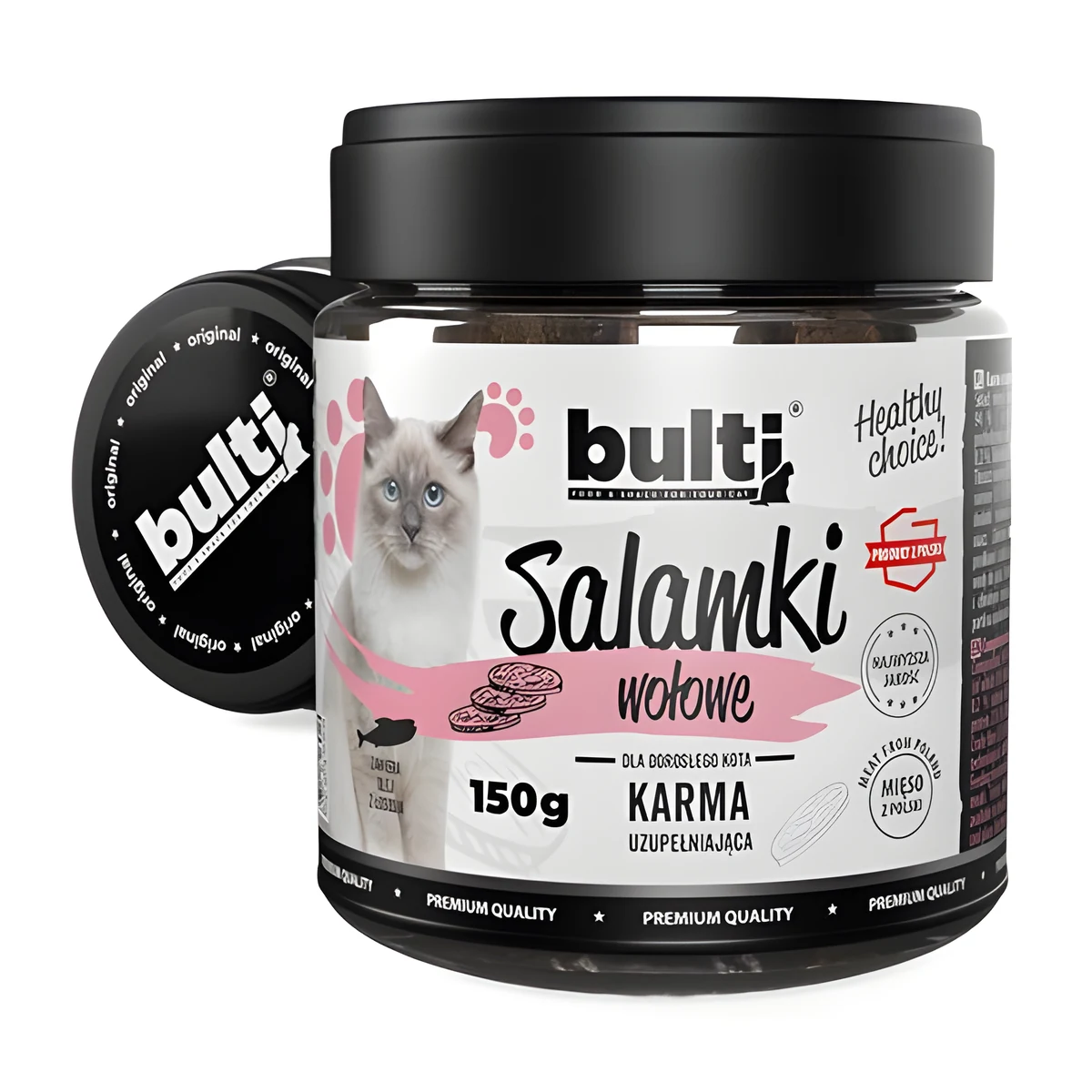 Przysmak dla kota BULTI Salamki wołowe 150g
