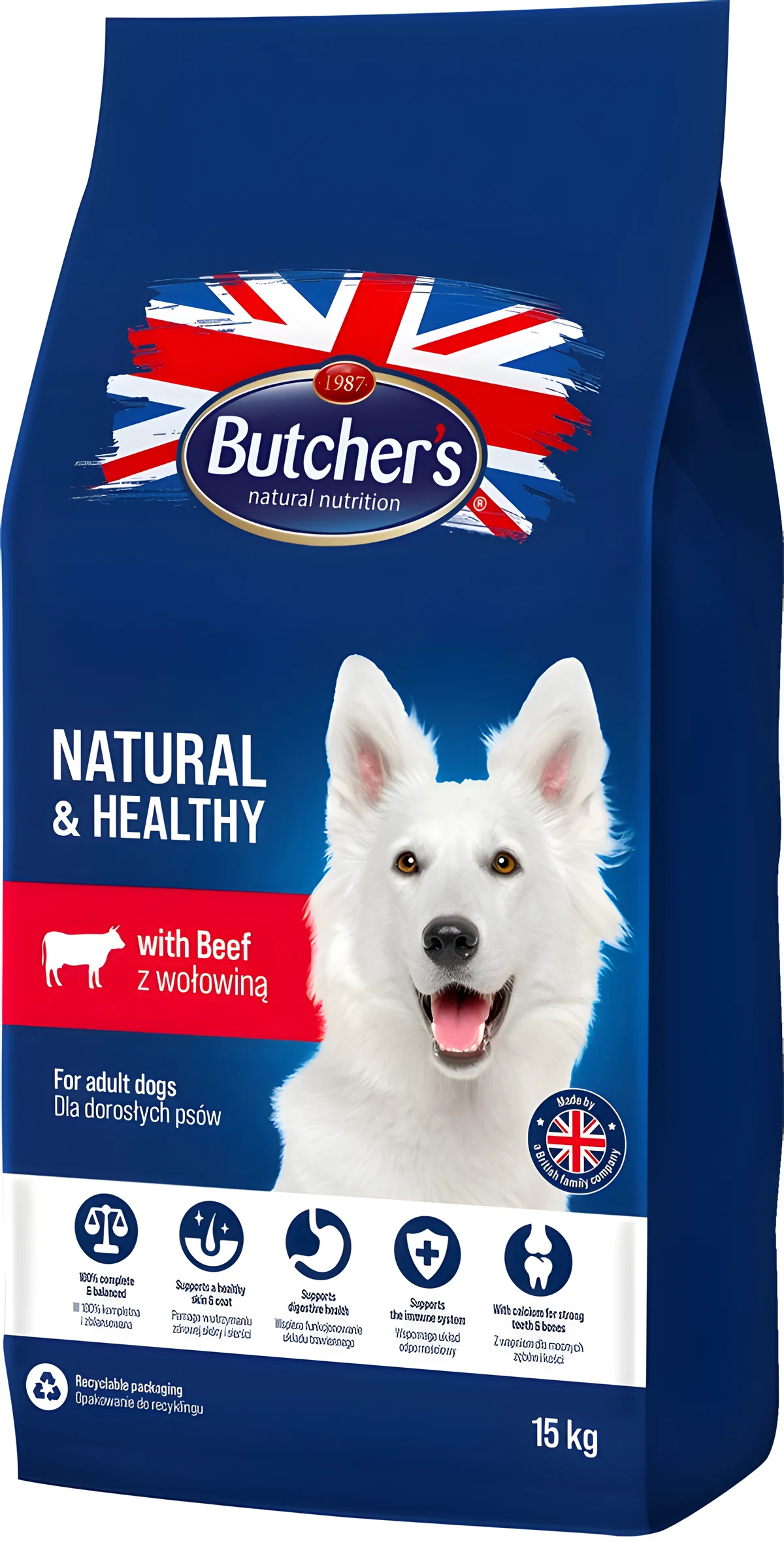 Butcher’s Natural&Healthy - sucha karma psia 15 kg
