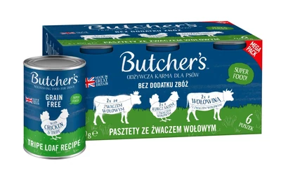 Karma mokra Butcher's Original z podrobami, zestaw 6 x 400g