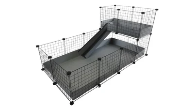 Klatka modułowa C&C 4x2 + Loft 2x1 + szara rampa