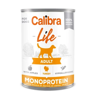 Mokra karma dla psa Calibra Life Adult z indykiem i jabłkami 400g