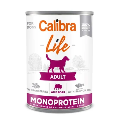 Mokra karma dla psa Calibra Adult Dzik z żurawiną 400g
