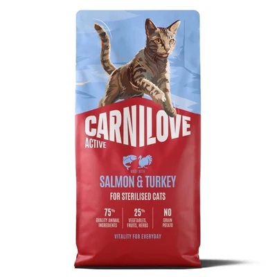 Karma sucha dla sterylizowanych kotów Carnilove Active Cat z łososiem i indykiem 6kg