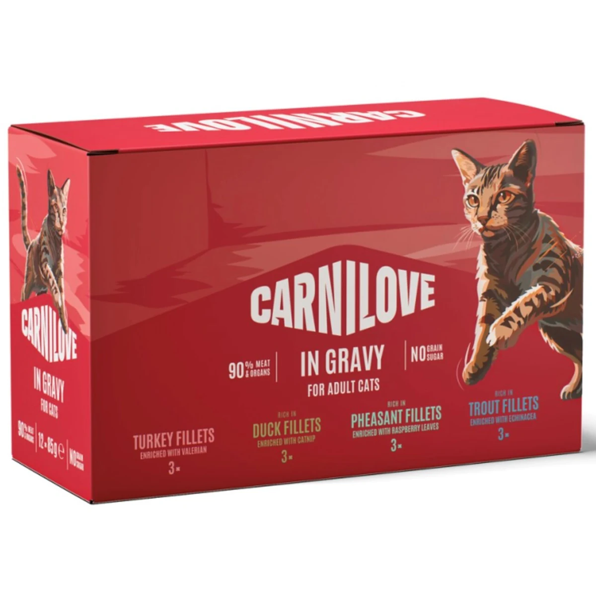 CARNILOVE CAT POUCH GRAVY MULTIPACK 12X85g