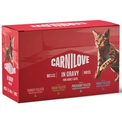 Mokra karma dla kotów Carnilove Pouch Gravy Mix 12x85g
