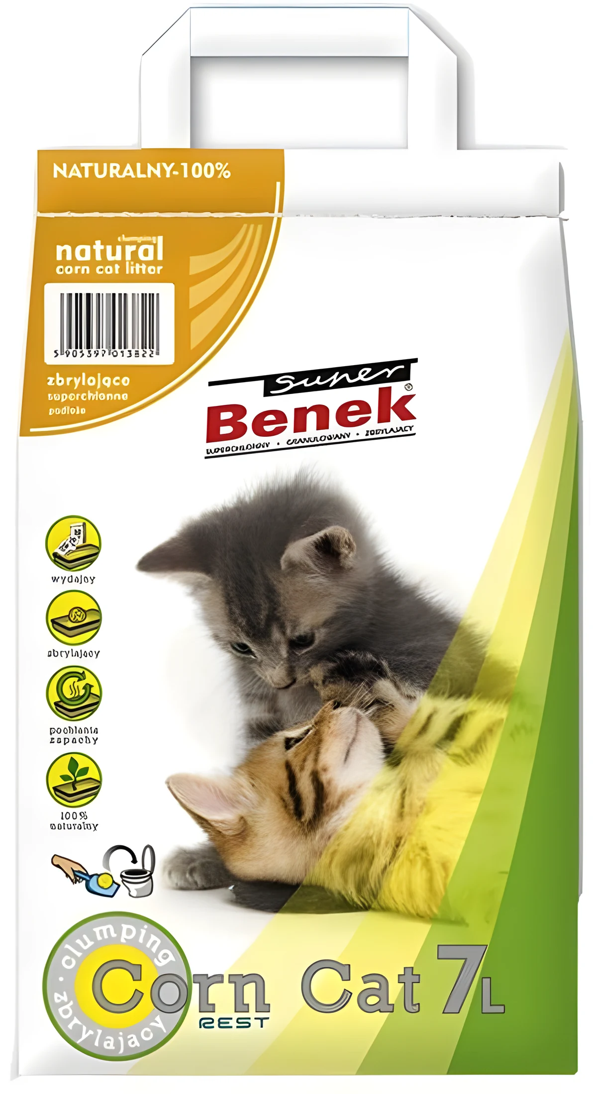 Żwirek kukurydziany dla kota CERTECH Super Benek Corn Cat - 7 l