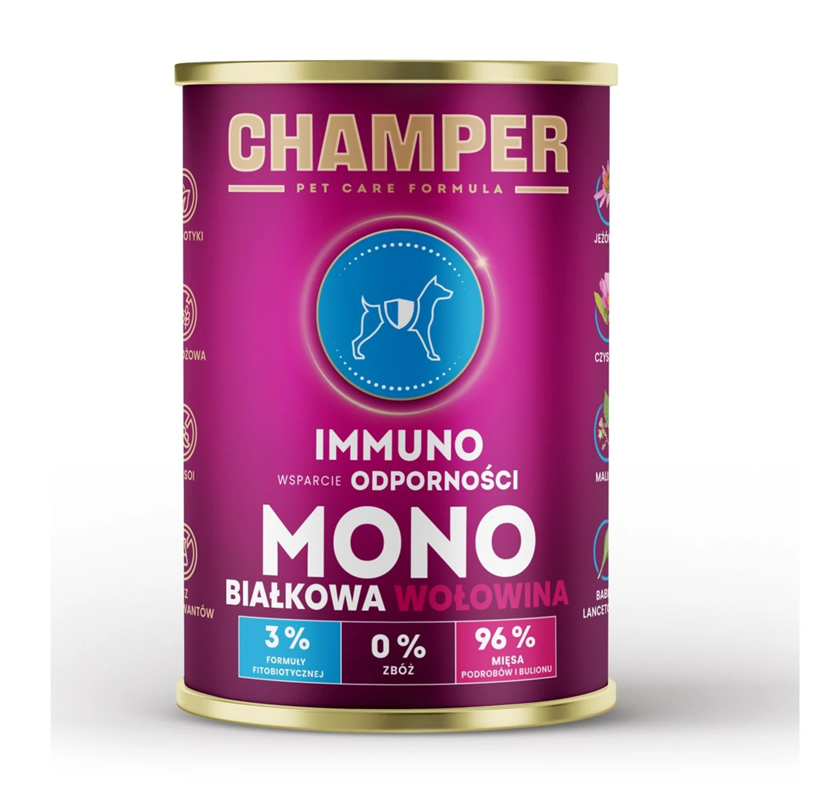 Mokra karma dla psa Champer Immuno Monobiałkowa Wołowina 400g