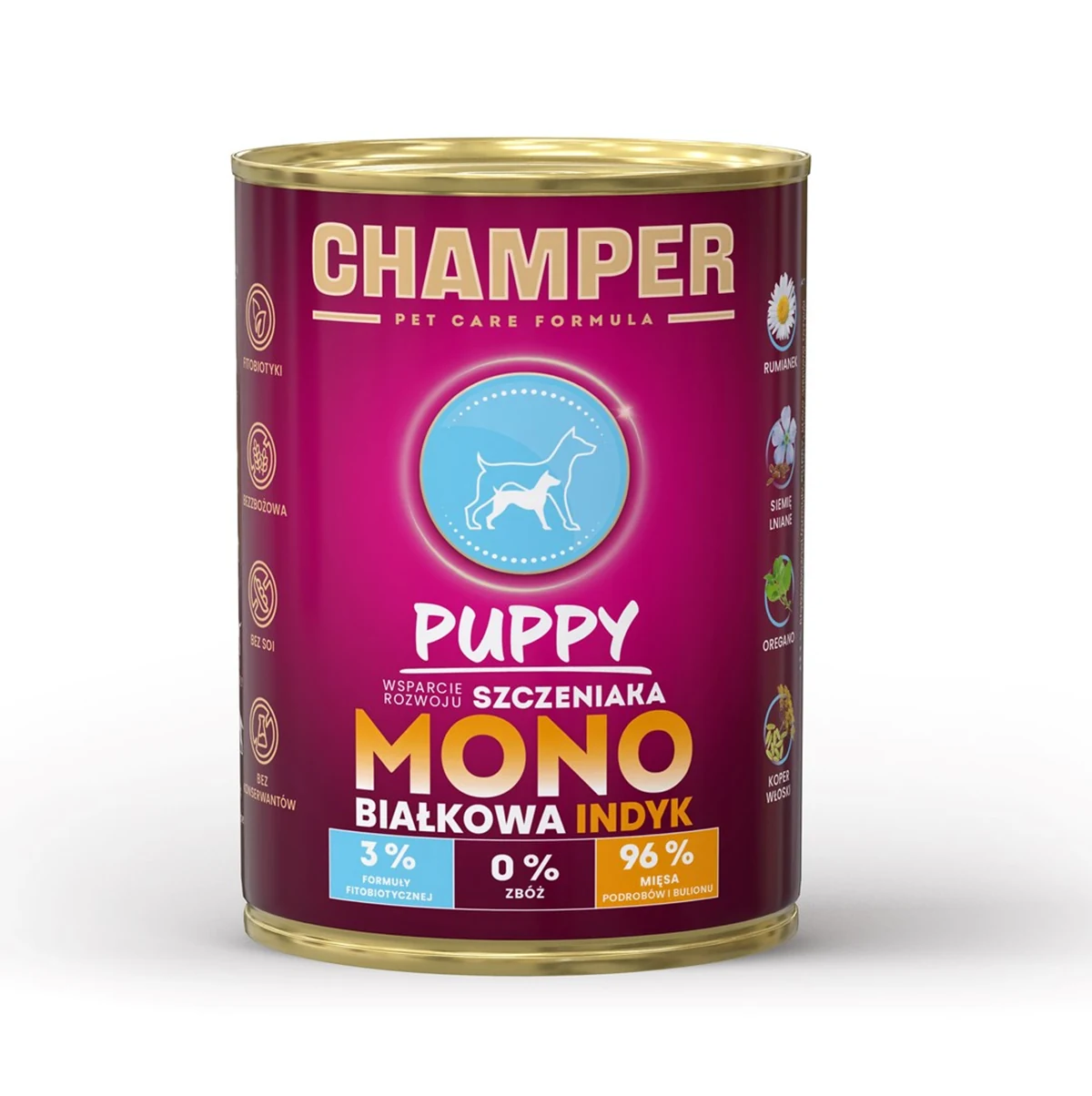 CHAMPER PUPPY MONOBIAŁKOWA indyk 400g