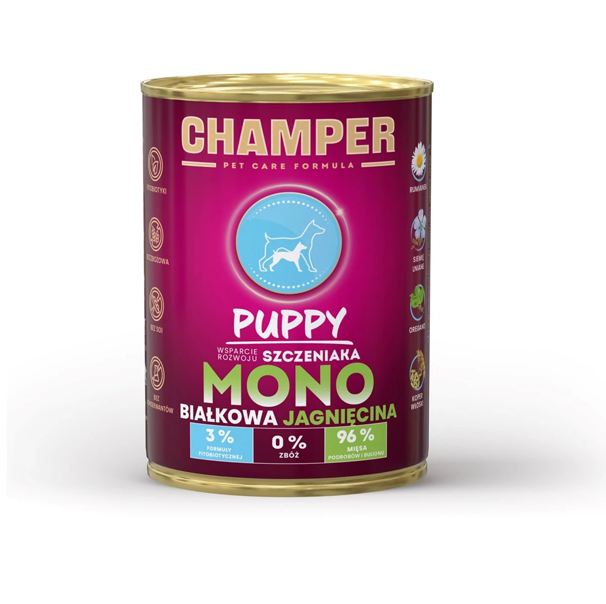 CHAMPER PUPPY MONOBIAŁKOWA jagnięcina 400 g