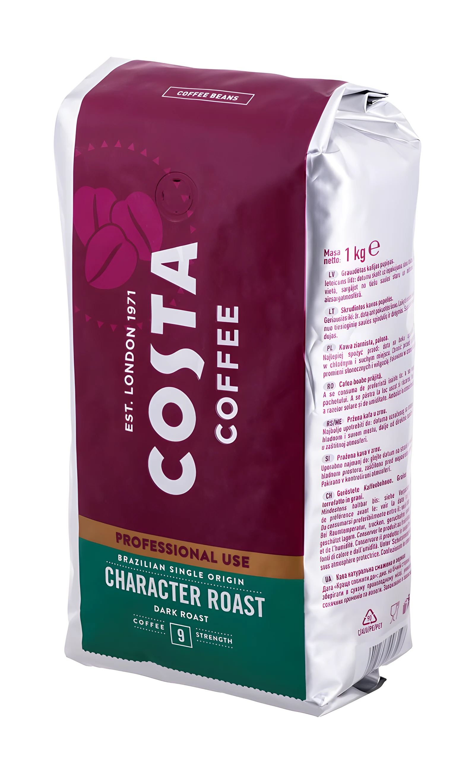 COSTA PROFESSIONAL 1KG BRAZILIAN SINGLE ORIGIN KAWA ZIARNISTA — zdjęcie 1 z 2