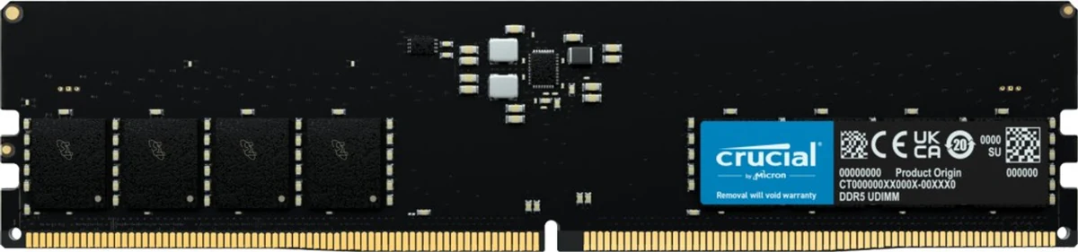 Crucial UDIMM non-ECC 16GB DDR5 1Rx8 5600MHz PC5-44800 CT16G56C46U5