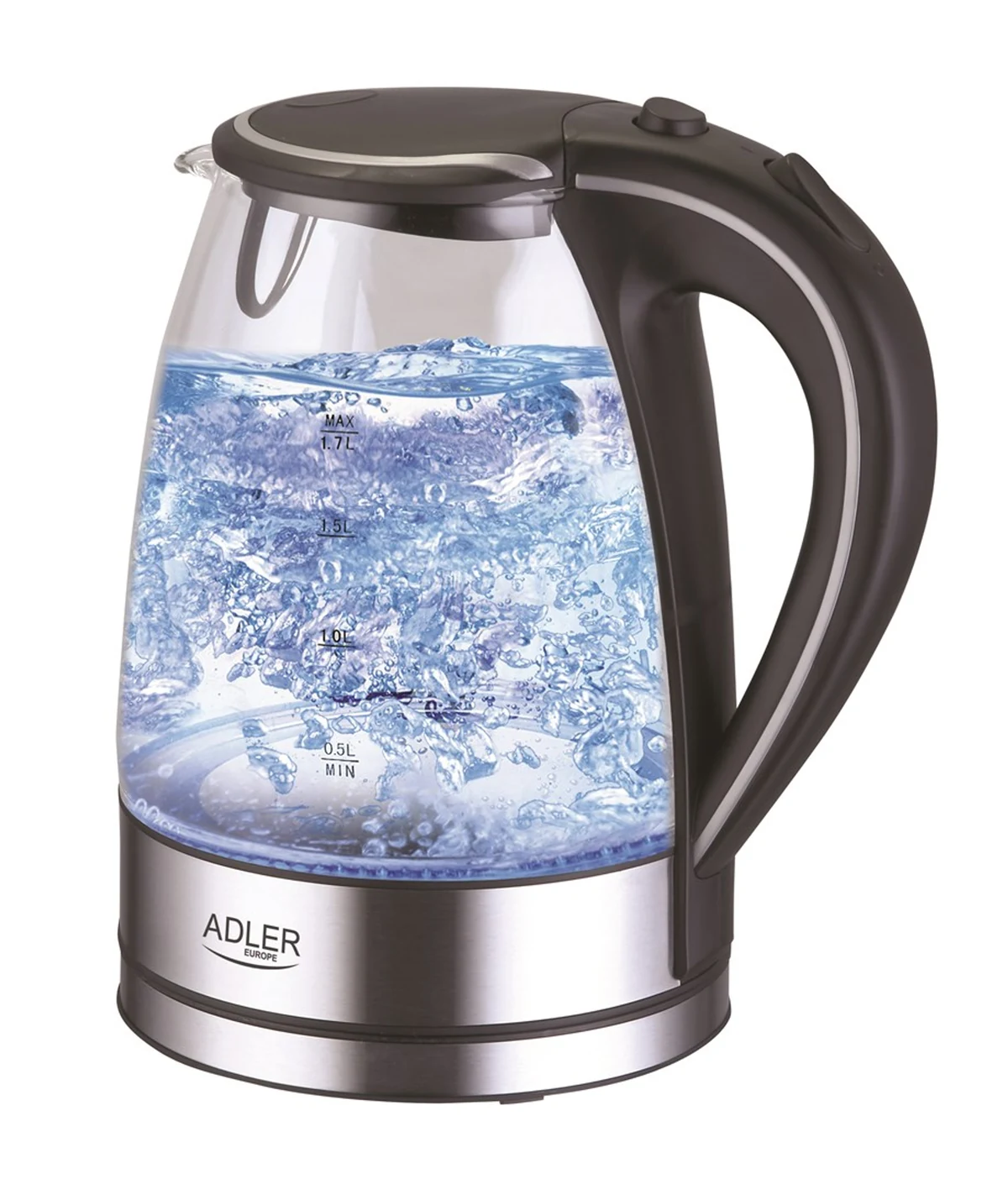 Czajnik elektryczny Adler AD 1225, 2200W, 1.7l, przeźroczysty