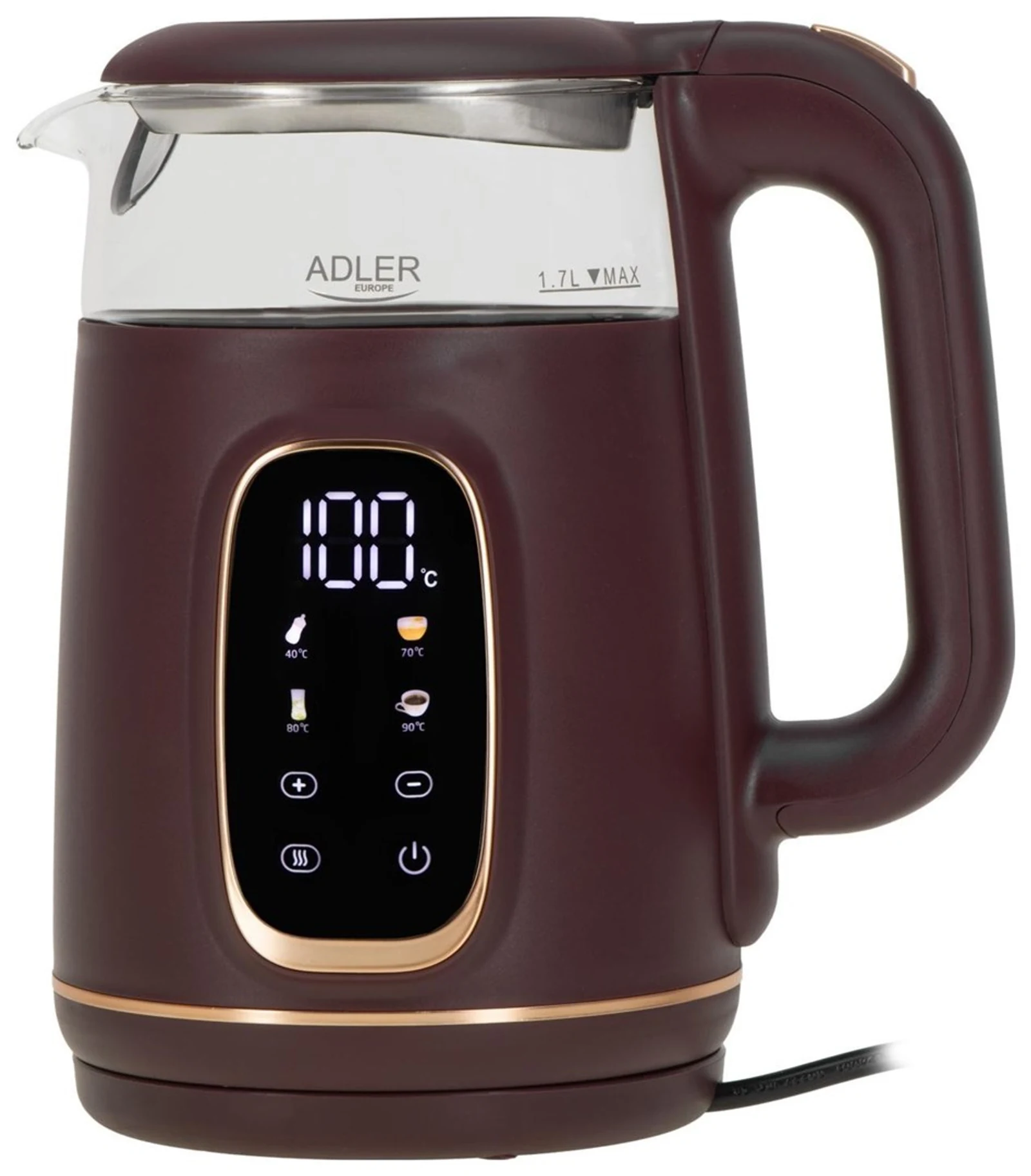 Czajnik elektryczny ADLER AD 1305 burgundowy 1,7 l — zdjęcie 1 z 4
