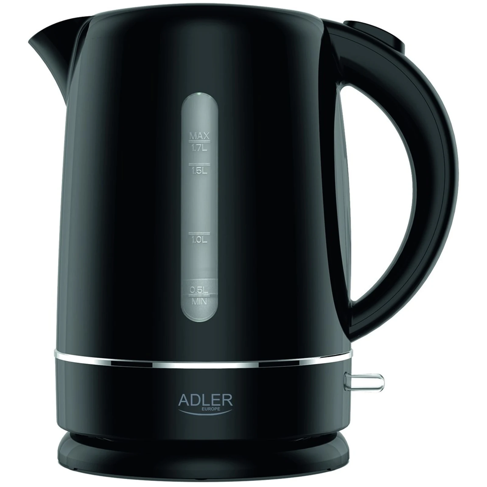 Czajnik elektryczny Adler AD 1385b, czarny, 1,7 l, 1850 W, obrotowa podstawa — zdjęcie 1 z 8