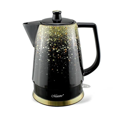 Czajnik elektryczny ceramiczny MAESTRO MR-074-GOLD, 1,5 l, czarno-złoty