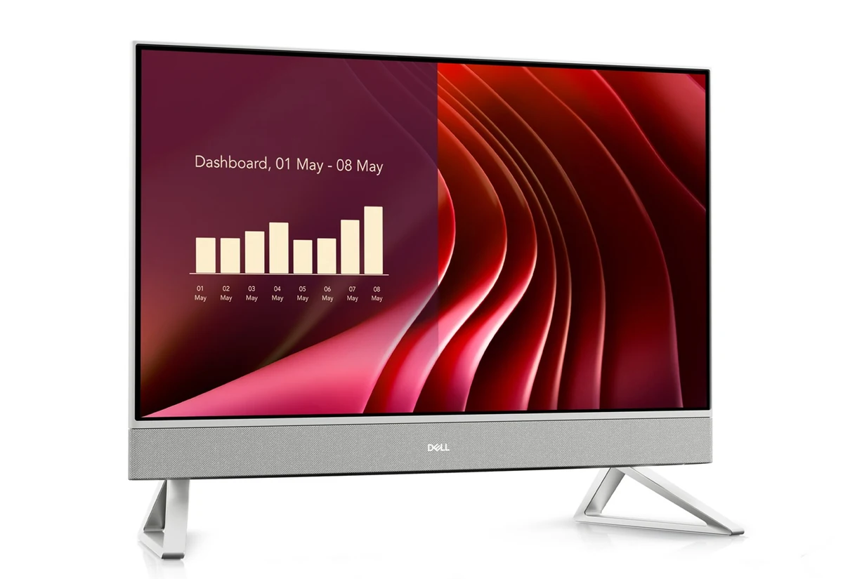 Komputer AIO Dell 24" EC24250 i5-1334U, 23.8" FHD Matowy, 16GB DDR5, 512GB SSD, Intel Iris Xe, Kamera 5MP, WLAN+BT, Podświetlana Klawiat