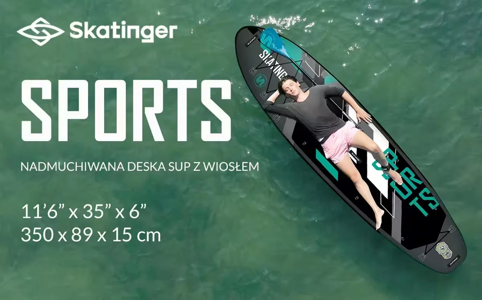 Deska SUP SKATINGER Grey 350x89x15 cm - Yoga — zdjęcie 1 z 3