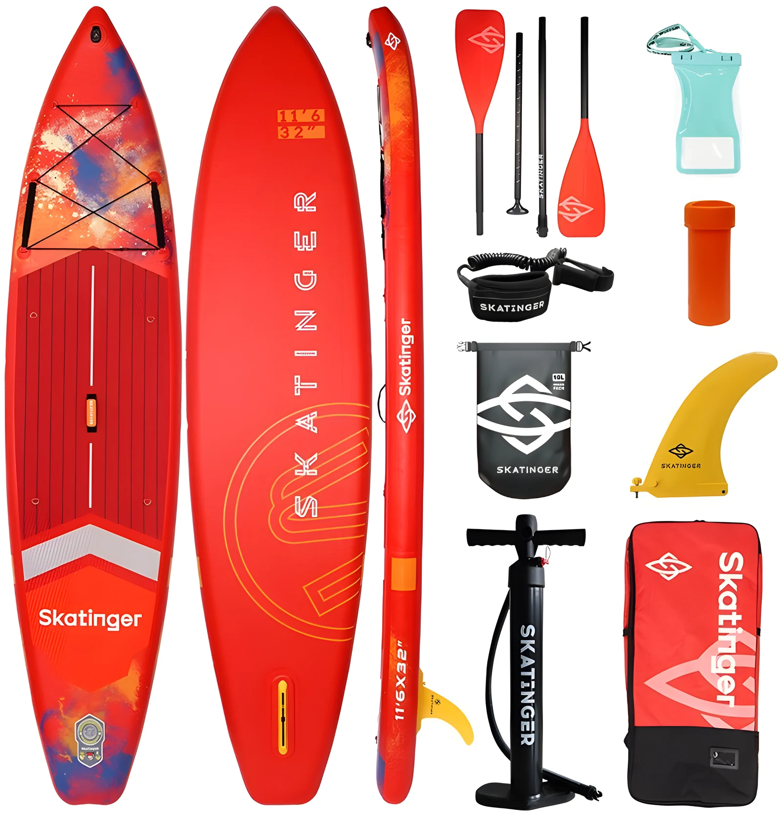 Deska SUP SKATINGER Interstellar czerwona 350x81x15 cm — zdjęcie 1 z 5
