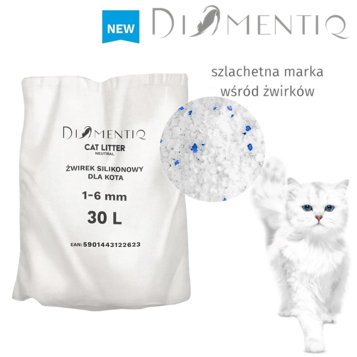 DIAMENTIQ Neutral - Żwirek neutralny 30 l