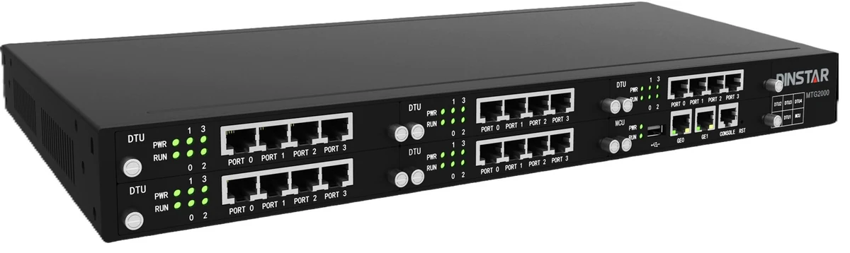 Dinstar MTG2000-4E1 - Digital VoIP Bramka, 4* E1/T1, 1U chassis