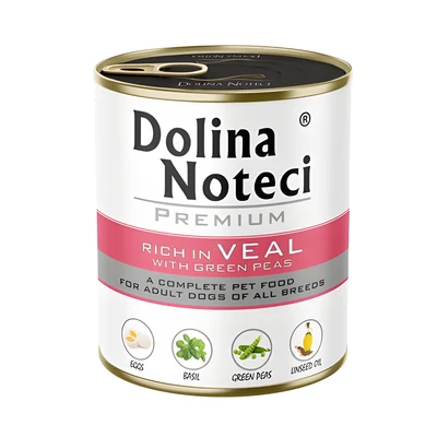Karma mokra Dolina Noteci, bogata w cielęcinę z groszkiem, 800g