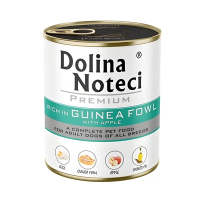 Mokra karma dla psa Dolina Noteci, bogata w perliczkę z jabłkiem, 800g