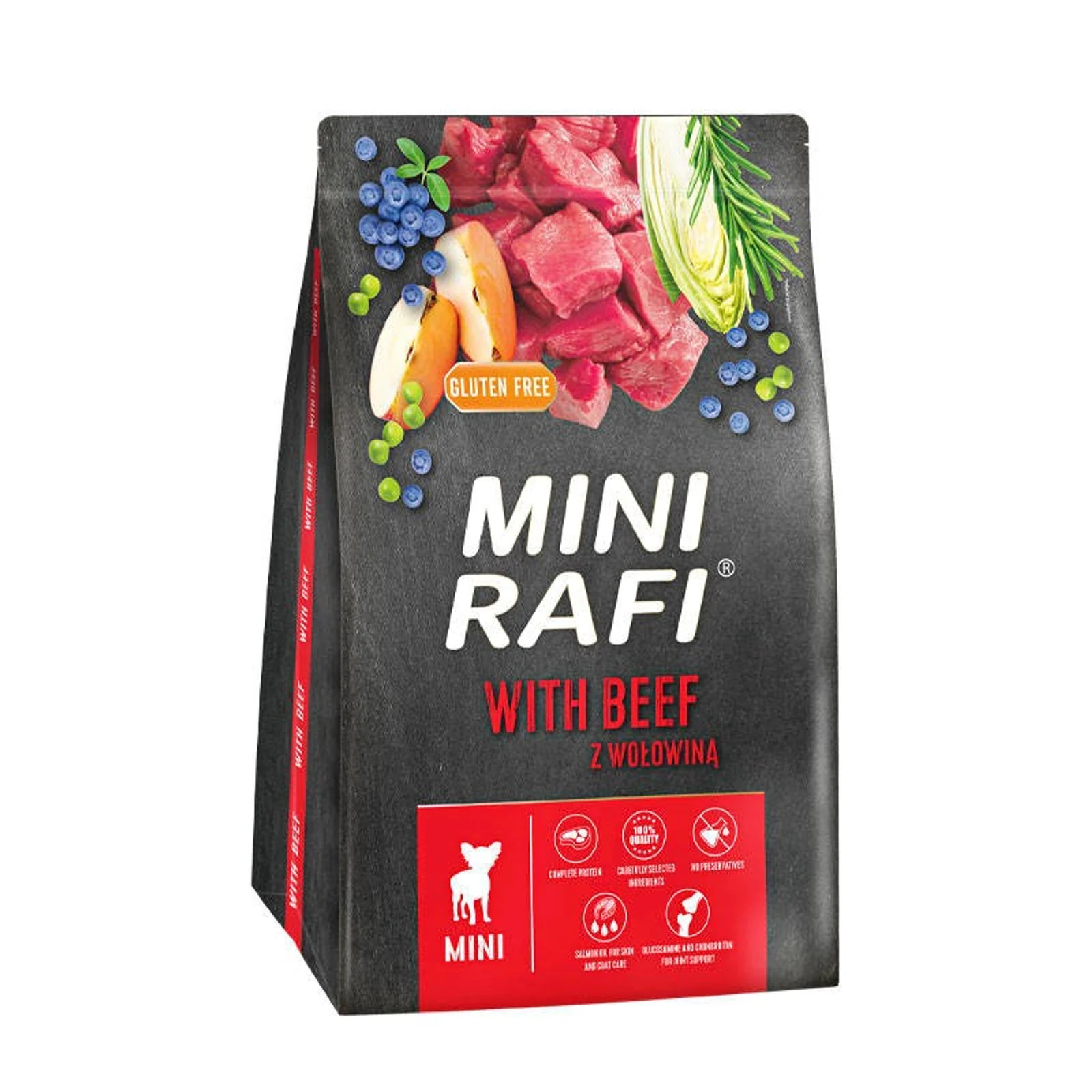 Dolina Noteci Mini Rafi z wołowiną karma sucha dla psa 3kg