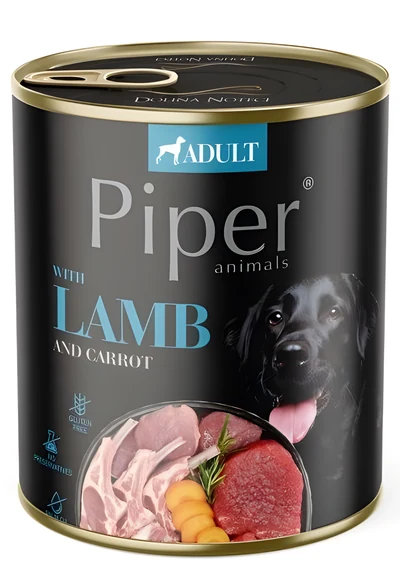 Mokra karma dla psa Dolina Noteci Piper z jagnięciną i marchewką 800g