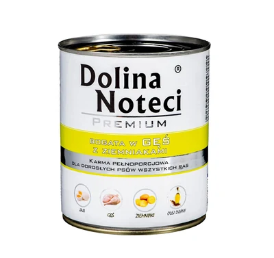 Mokra karma dla psa Dolina Noteci Premium - Gęś z ziemniakami 800g