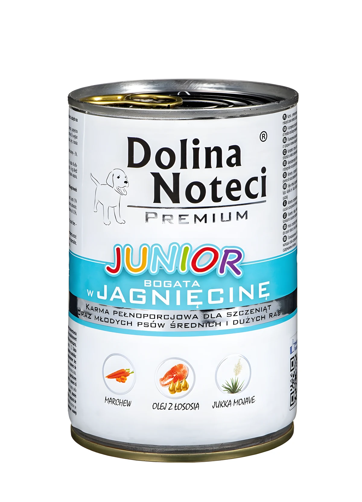 DOLINA NOTECI Premium Junior bogata w jagnięcinę - mokra karma dla szczeniąt ras średnich i dużych - 400g