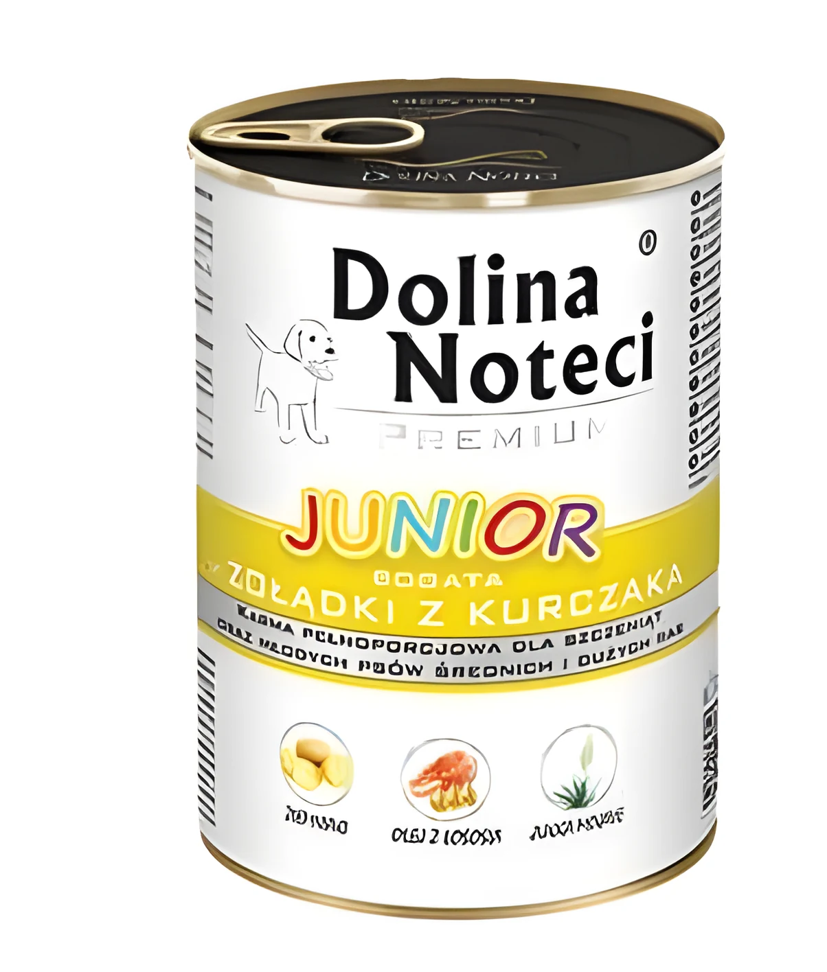 DOLINA NOTECI Premium Junior bogata w żołądki z kurczaka - mokra karma dla szczeniąt ras średnich i dużych - 400 g