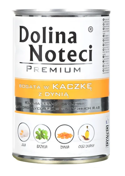 Karma mokra Dolina Noteci Premium z kaczką i dynią, 400g