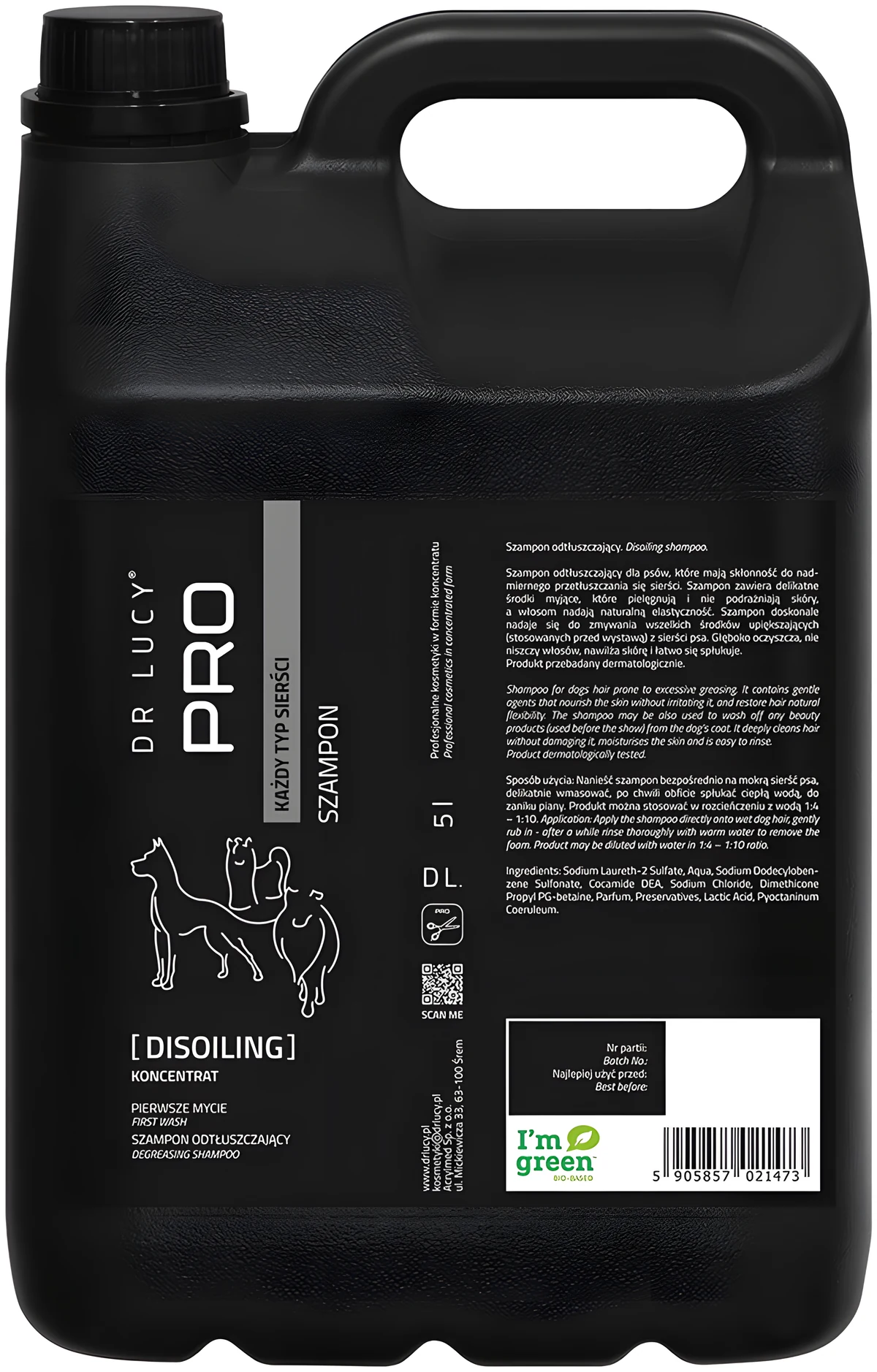 DR LUCY PRO DISOILING 5 L - Szampon dla psów