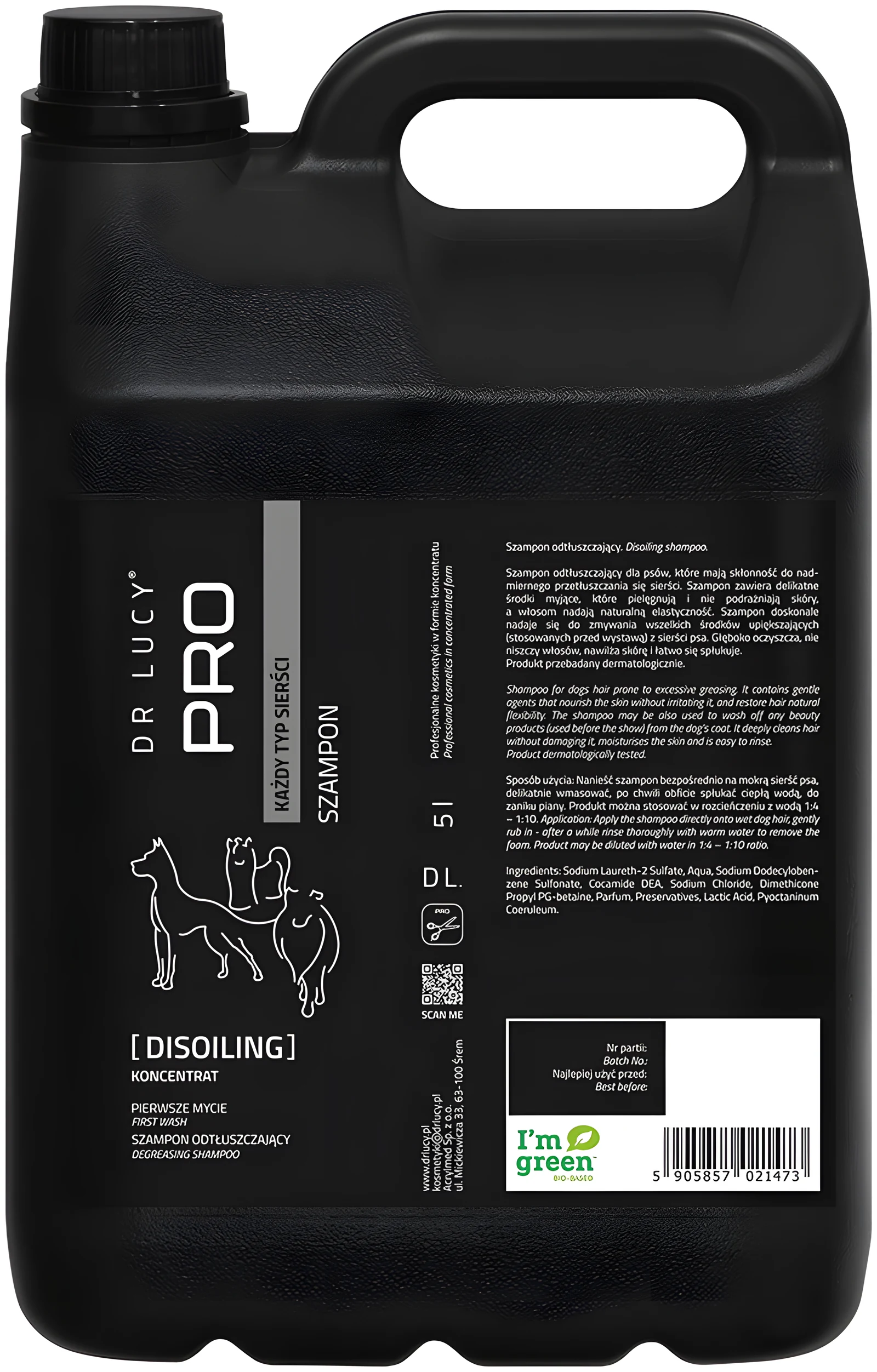 DR LUCY PRO DISOILING 5 L - Szampon dla psów