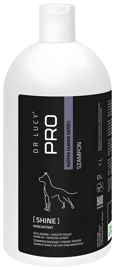 Dr Lucy - PRO SHINE 1 l - odżywczy, nawilżający szampon dla psów i kotów krótkowłosych