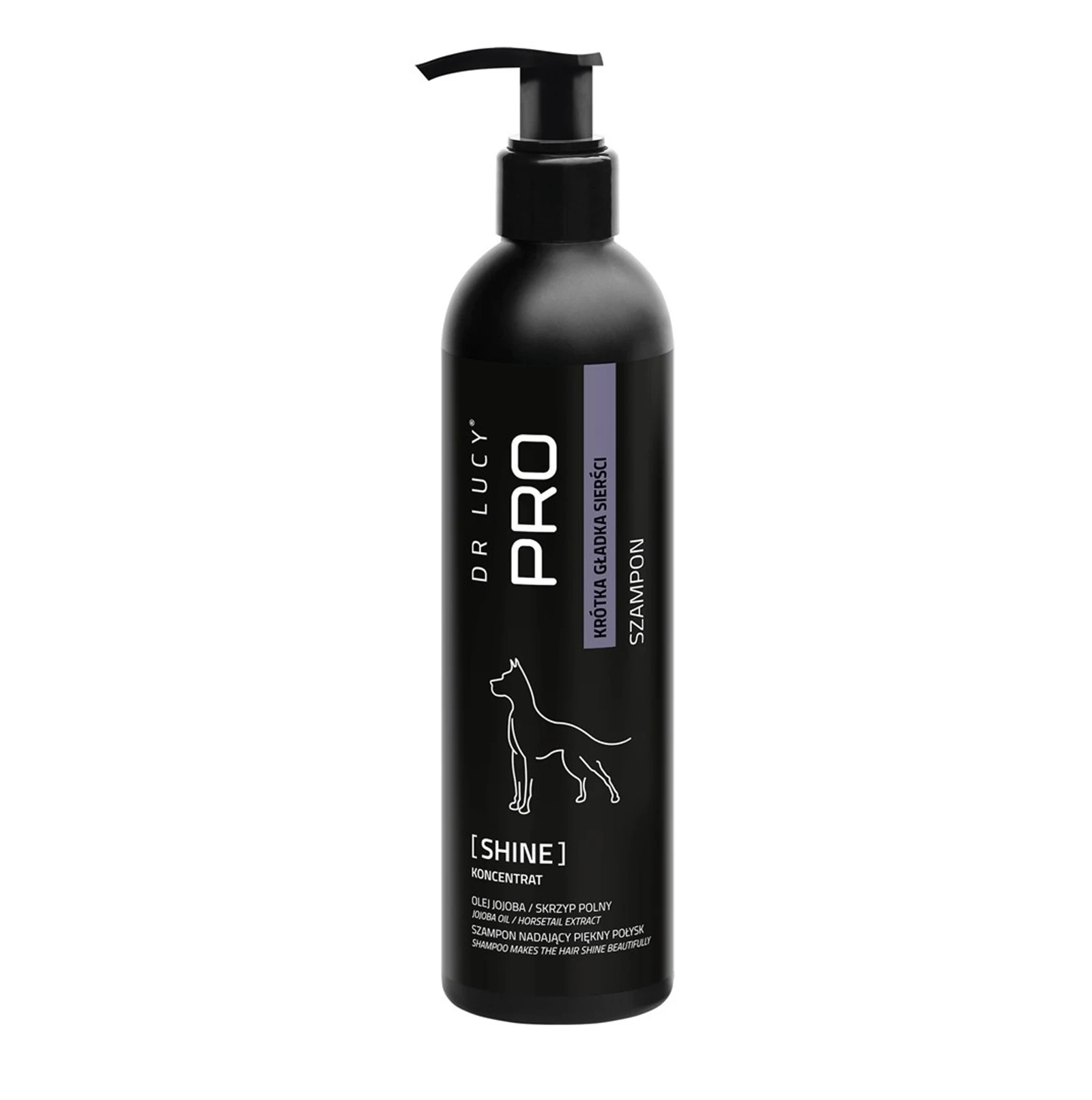 DR LUCY - PRO SHINE 250 ML - ODŻYWCZY, NAWILŻAJĄCY SZAMPON DLA PSÓW KRÓTKOWŁOSYCH