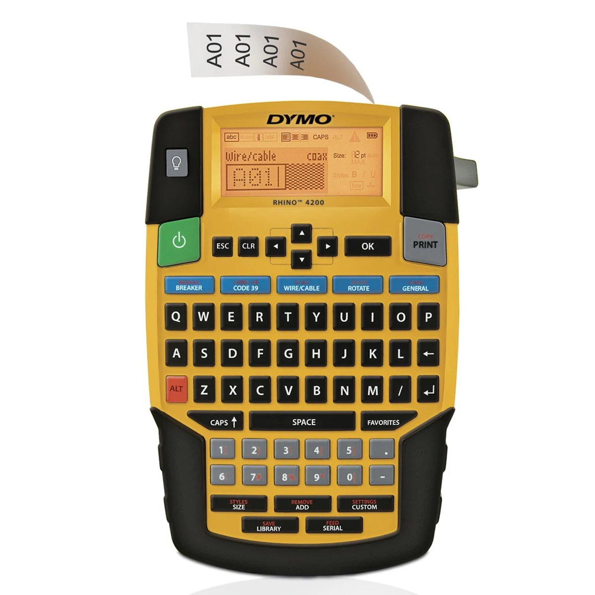 Drukarka Etykiet DYMO Rhino 4200 QWERTY Czarny, Żóły