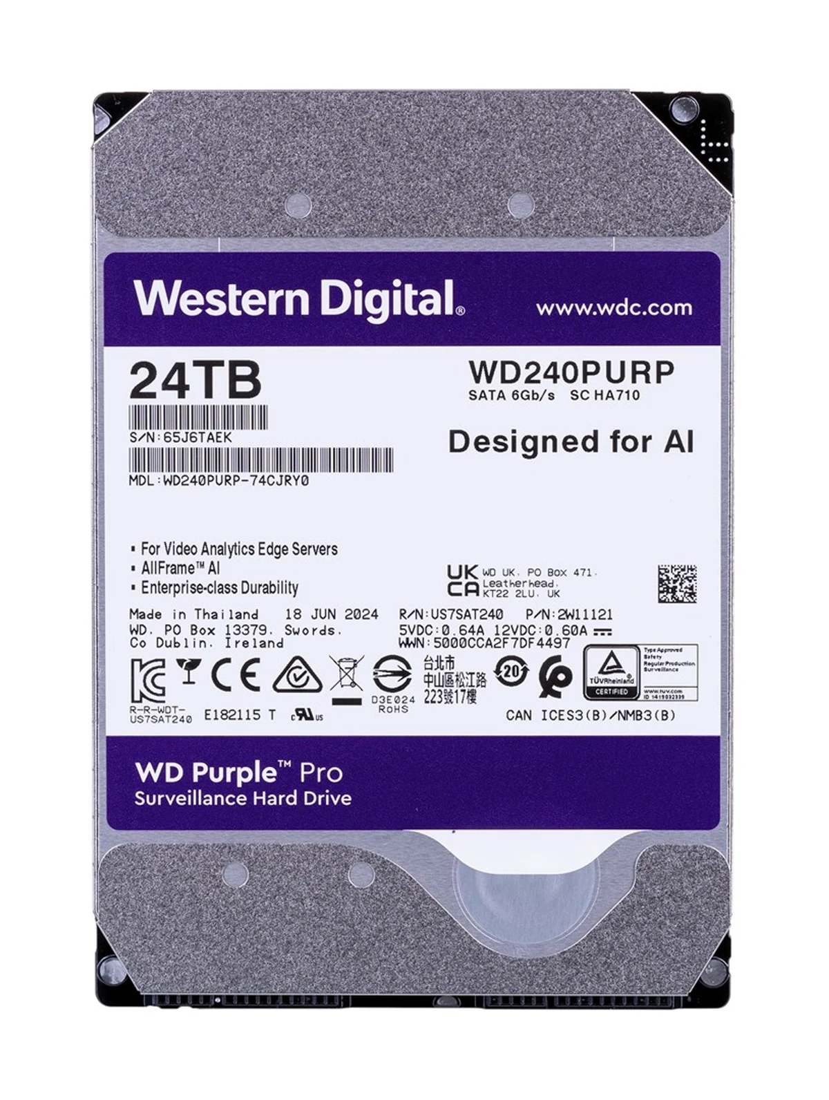 Dysk HDD WD Purple Pro 24 TB 3.5" 512MB