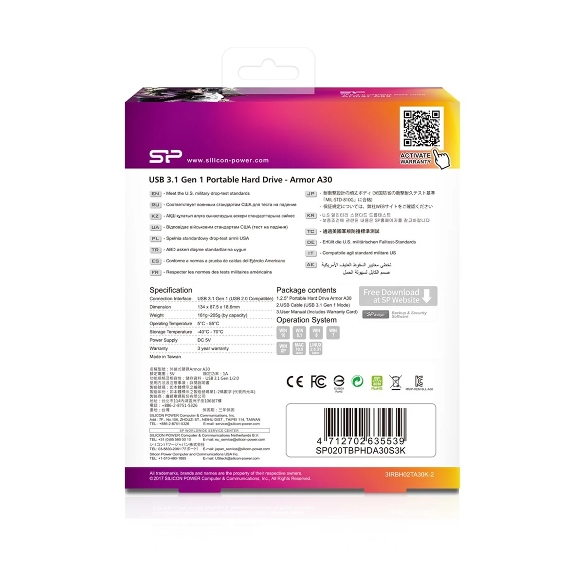 Dysk zewn. HDD Silicon Power Armor A30 2TB
