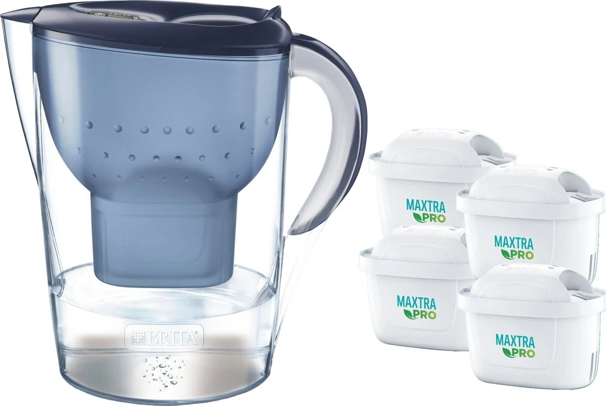 Dzbanek filtrujący Brita Marella XL (niebieski, 3,5 l) z 4 wkładami Maxtra