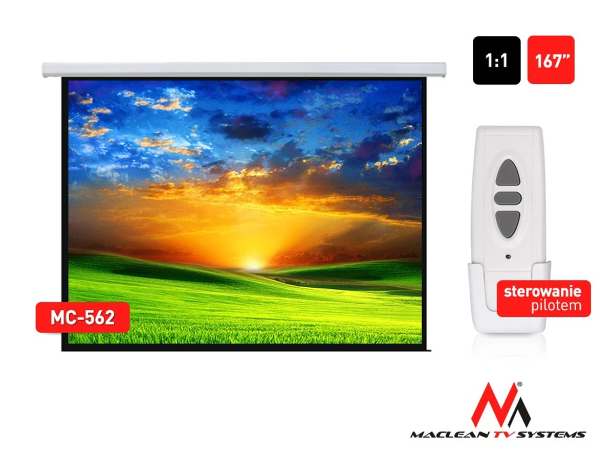 Ekran Maclean MC-562 - Sufitowy, 167,0"