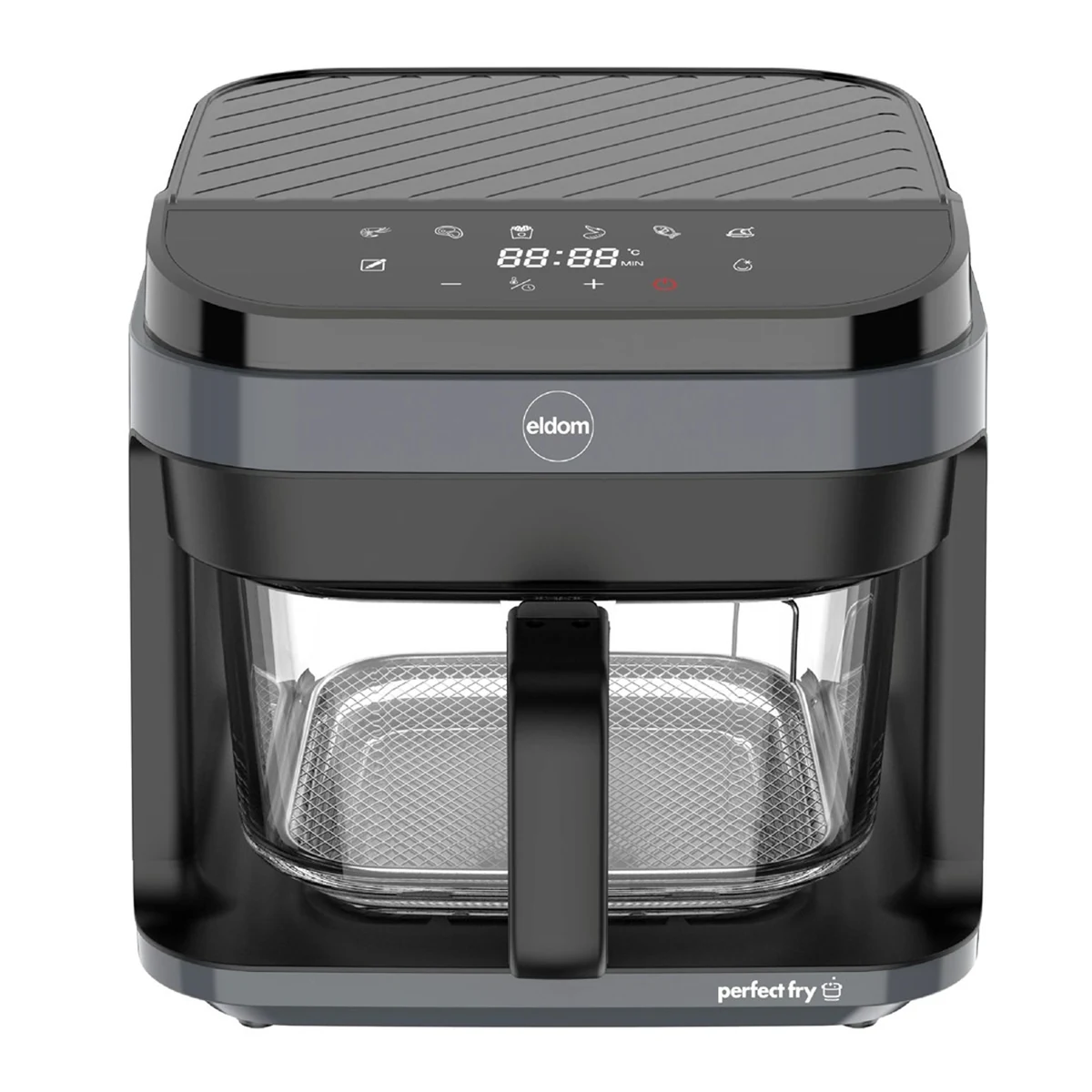 Frytownica Beztłuszczowa ELDOM FR500 5,5 L, 1200W, Szklany Pojemnik, 8 Programów, Regulacja Temperatury