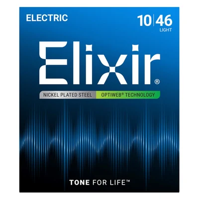 Struny do gitary elektrycznej Elixir Optiweb Light 10-46