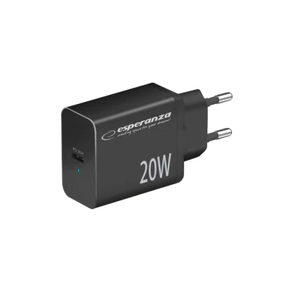 Ładowarka sieciowa USB-C 20W Esperanza, czarna